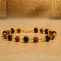 Karungali Rudraksha Bracelet Gold Silver Cap Plated