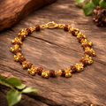 Gold Plated Elemental Rudraksha Bracelet For Women