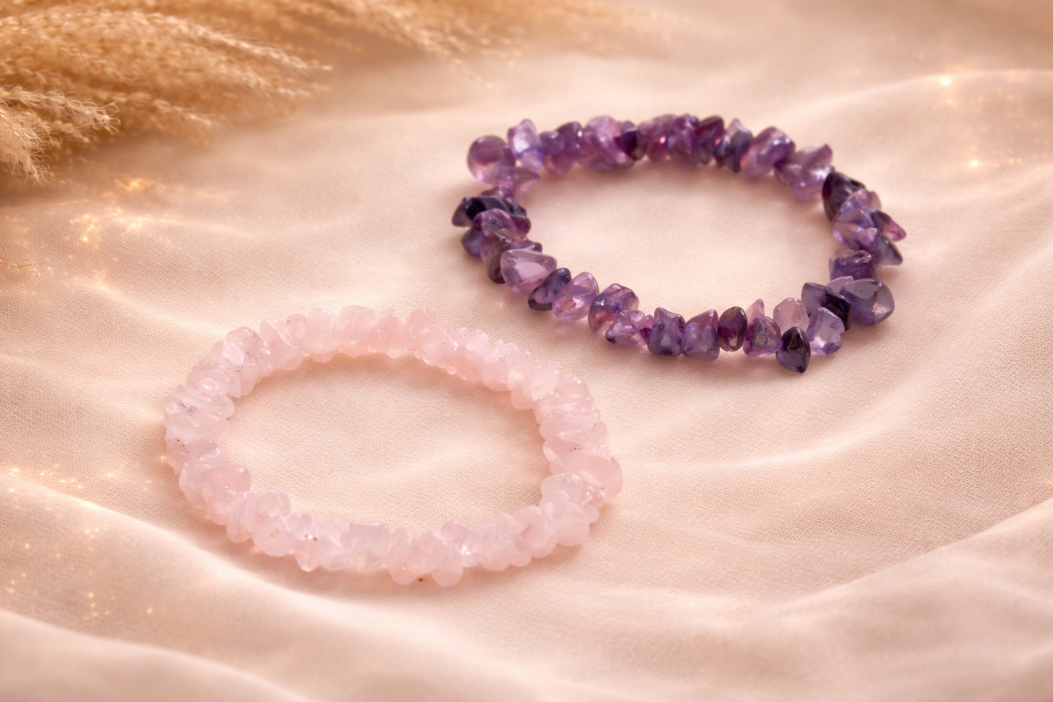 Dreamy Duo Combo with Rose Quartz and Amethyst Bands