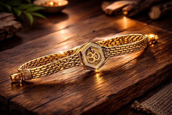 Gold Plated Om Serenity Bracelet