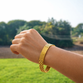 Gold Plated Sacred Grid Om Bracelet