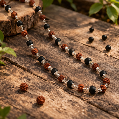 Silver Plated Divya Rudraksha Karungali Mala