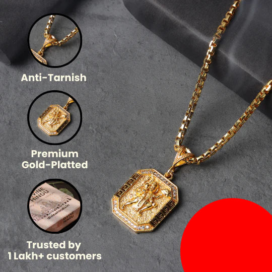 Gold Plated Hanuman Pendant with Chain