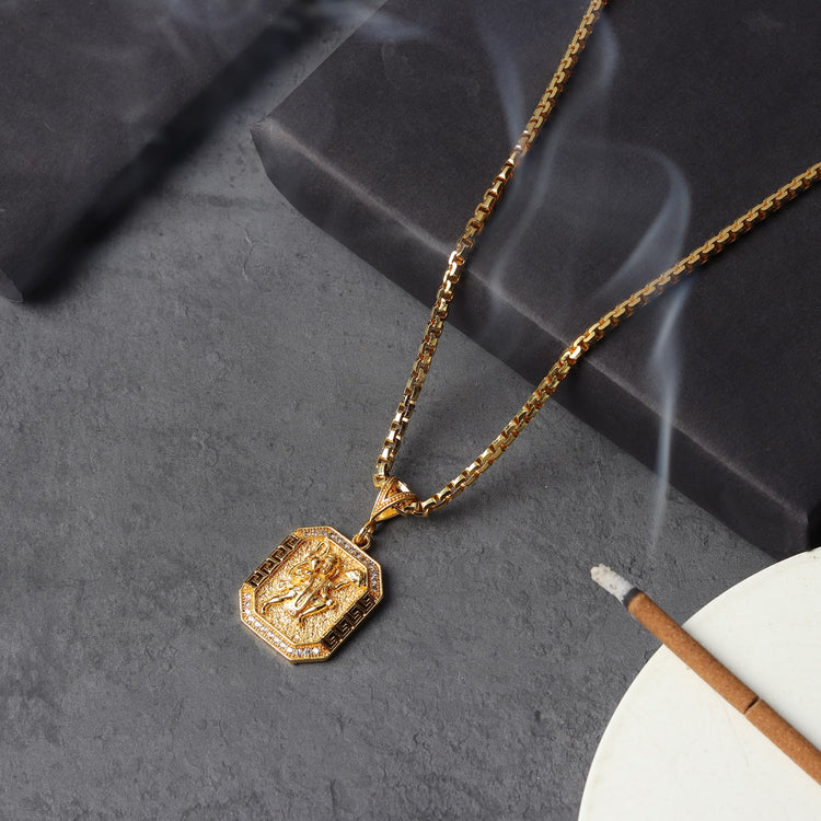 Gold Plated Hanuman Pendant with Chain